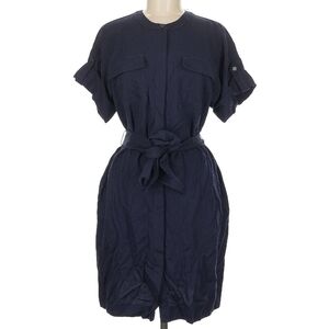 Tina Turk Navy Short Sleeve Belted Dress